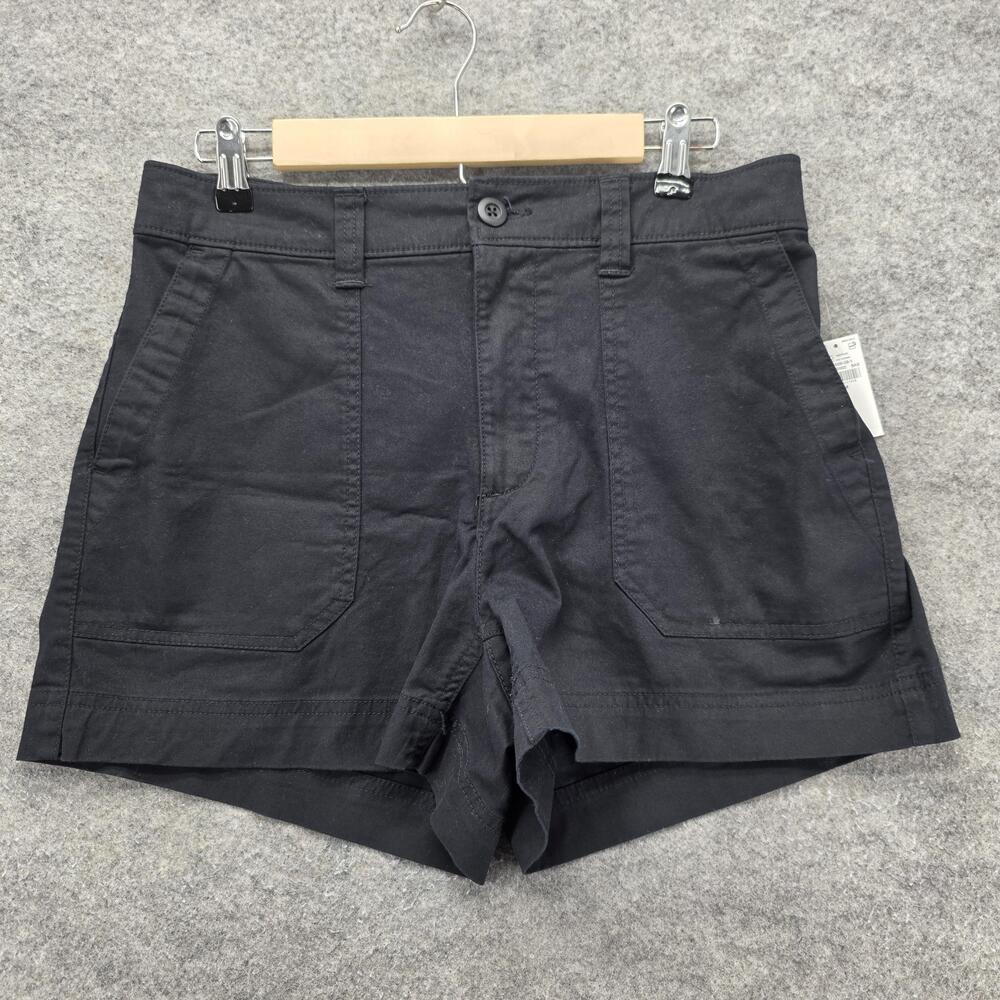 Old Navy Shorts Womens M Black Chino Twill Cotton Spandex Pockets 5 Inseam